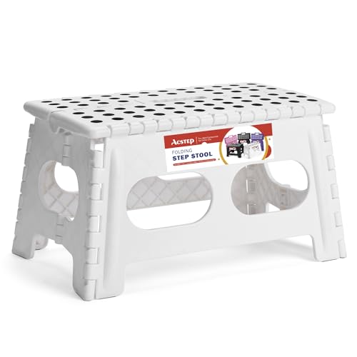 9 Inch Folding Step Stool (Widen White / 9 Inch( Pack of 1))