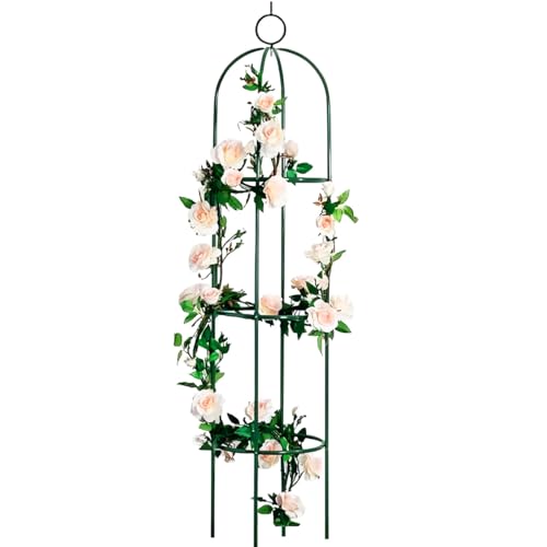 Metal Tower Obelisk Trellis 6.3 Ft Plant Support for Climbing Vines Flowers