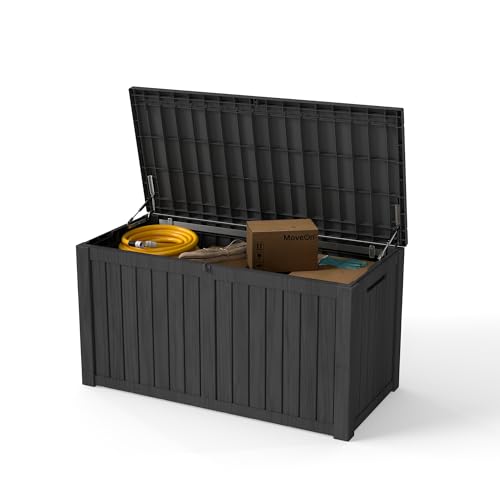 180 Gallon Deck Boxes Outdoor Waterproof (Black / 180 GAL)