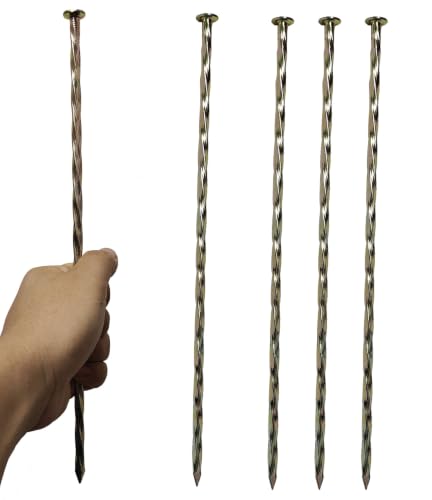 100pcs 12" Galvanized Metal Landscape Stakes (12 inch 100 pack)