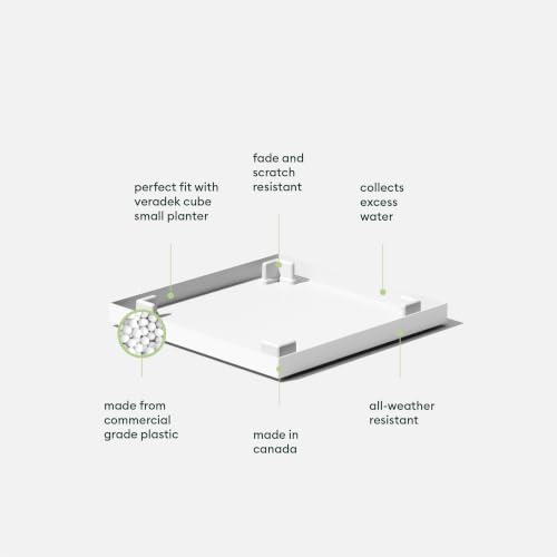 Block Series Cube Planter & Drip Tray (White / Small - 2 pack with saucers)