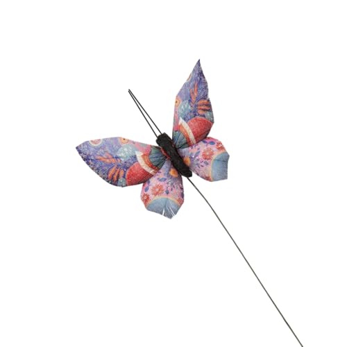 Artificial Feather 3D Butterfly Party Decorations Set of 12 with Clip 12 Color Ornaments for Christmas Tree (D Wire)