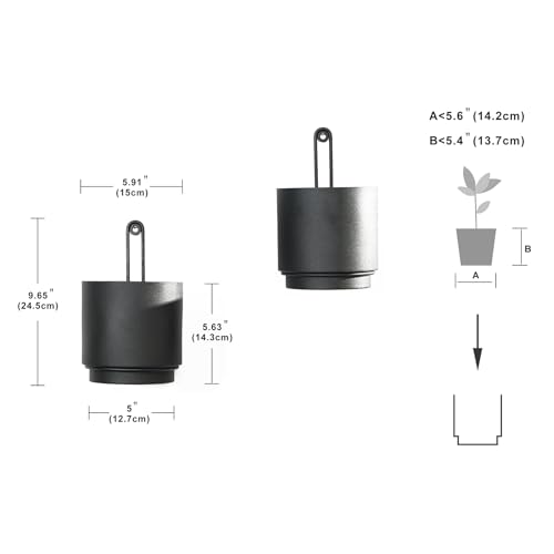 2 Pcs Wall Mounted Hanging Planter Vase for Indoor and Outdoor Plants Modern Metal Wall and Ceiling Planter Minimalist Flower Pot (2 Count)