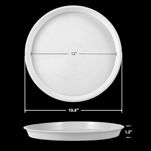 13.5 Inch Plant Saucer (13.5" (4 Pack) / White)