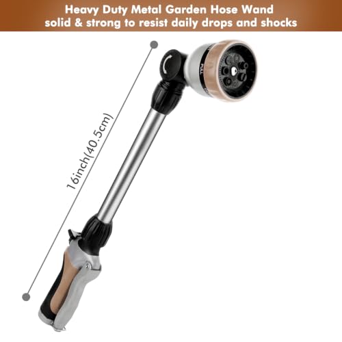 Heavy Duty Metal Hose Wand (Gold / 16 inch - 180° Swivel)