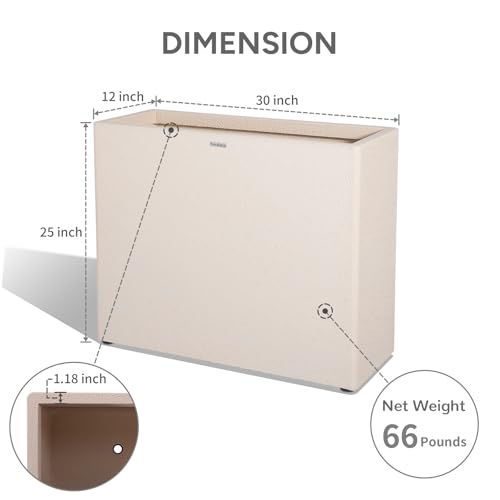 30" Tall Rectangular Planter