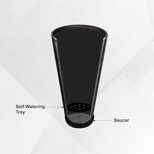 28 Inch Tall Round Tapered Planter (Black / 28" H)