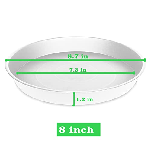 2 Pack of 8 inch Plant Saucer Clear (8" (2 pack) / Creamy White)