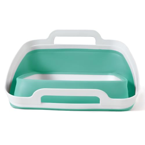 Collapsible Dish Basin with Drain Plug (Mint Green)