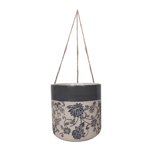 Blue Sky Ceramic Hanging Rambling Floral 5'' Flower Pot