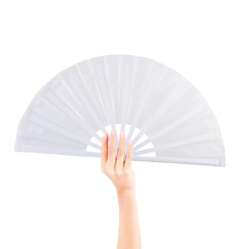 2 Pack Large Folding Hand Fan for Men (Black & White)