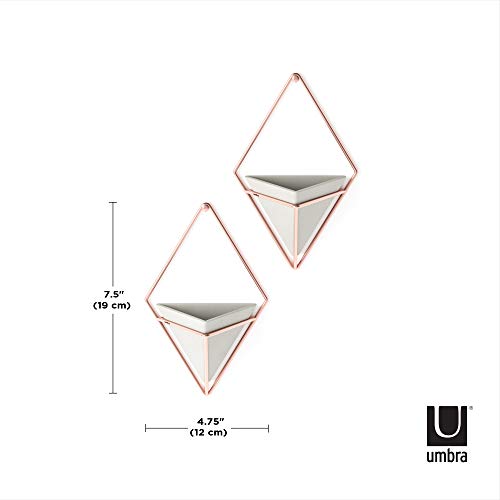Trigg Hanging Planter Vase Wall Decor (Grey/Copper / Small)