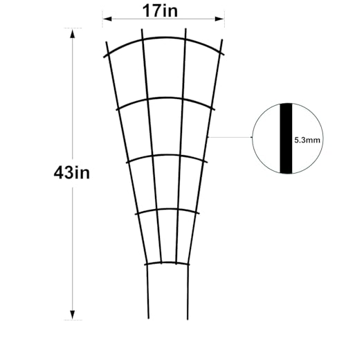43" Tall Metal Plant Trellis for Climbing Plants Support (43" Fan Shape)