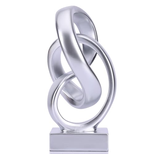 Modern Abstract Knot Sculpture (Silver)