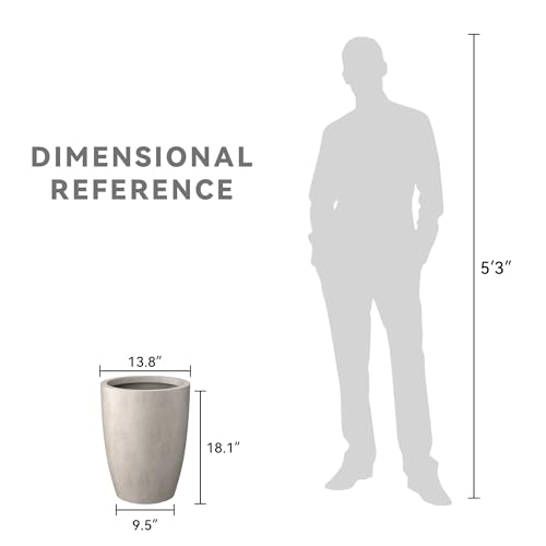 Small Round Tapered Weathered Concrete Planter 18.1" Tall (Weathered Concrete / 18.1"H (Single Planter))