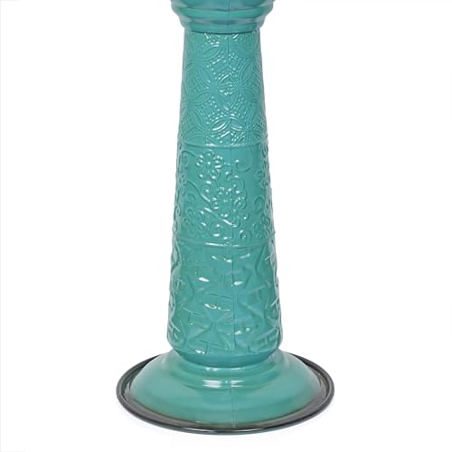 ORS112GN Vintage Metal Pedestal Birdbath with Stand (Green)