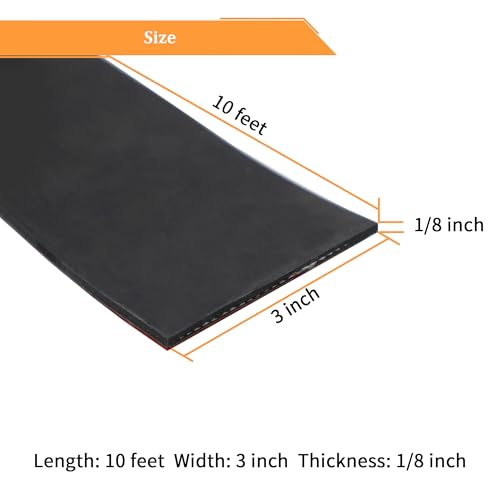 Adhesive Reinforced Solid Rubber Sheets (3" X 110" / .125" thick(Adhesive）)