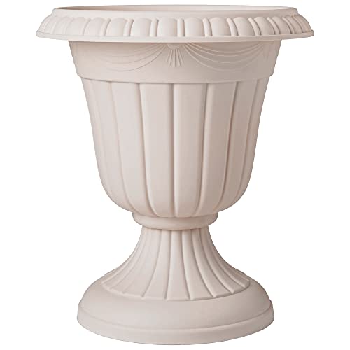 PL20TP Classic Traditional Plastic Urn Planter Indoor (Taupe / 10" x 12")