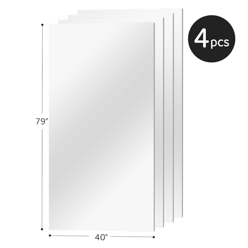 Gym Mirror 79"x40" 4 (Silver -4pcs / 79 x 40 inch)