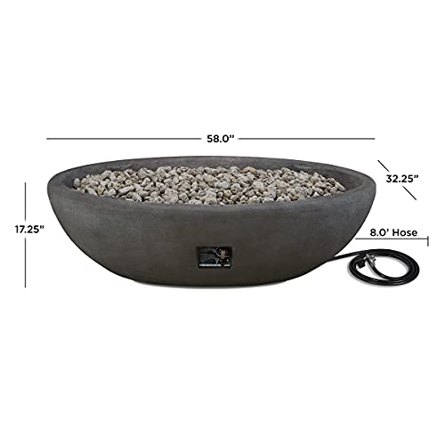 Riverside 58" Oval Propane Fire Pit Bowl