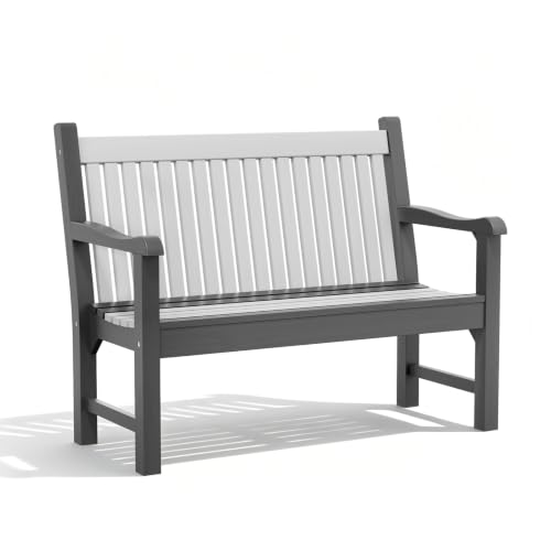 2 Person Outdoor Bench with 700 Lbs Weight Capacity (Dark Grey)
