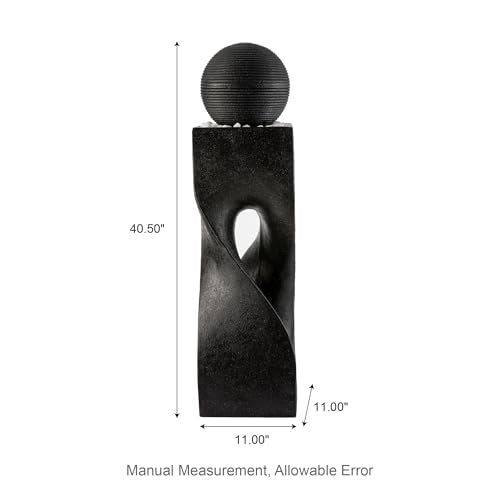 Water Fountain Outdoor (Resin/Black/Curved / 40.5" H)