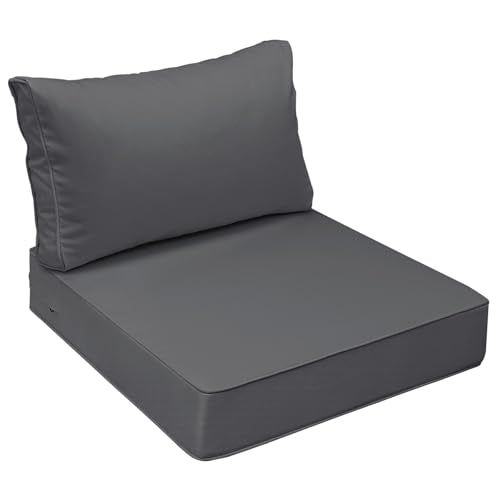 Outdoor Chair Cushions (Dark Gray / 23.5"x25.5"x5" / 23.5"x13.5")