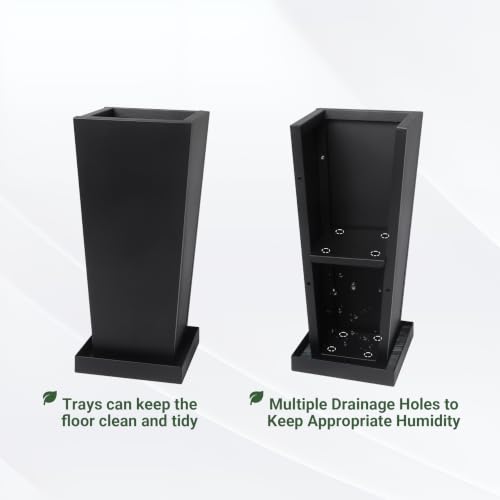 18" Metal Tall Outdoor Planters Set of 2 (18" H)