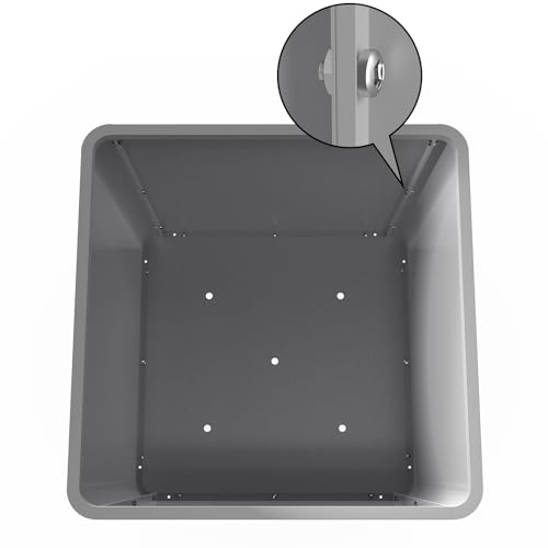 Large Square Metal Planter Box (Gray / 20"L x 20"W x 20"H)