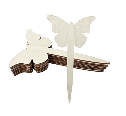 100 Pcs Wood Plant Labels (Butterfly)