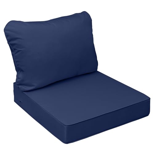 Outdoor Chair Cushions (Navy Blue / 22"x22"x3" / 22"x17")