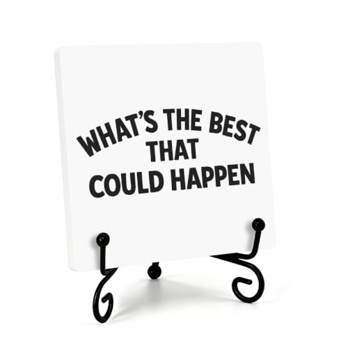 Motivational Quote for Home Office Book Shelf Table Decor 6.3x6.3 Inch 10 (Multicolor 1710 / Wooden sign with iron frame（6.3 x 6.3 inches）)