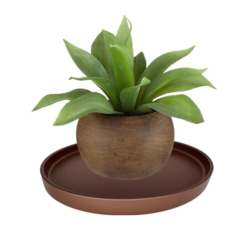4 Pack Ceramic Plant Saucer Pot Tray 4 Inch ((4.5"/4.1")-4pack / Brown)