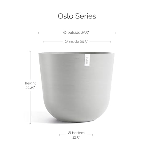 Oslo Round Flower Planter (White Grey / 25.5")