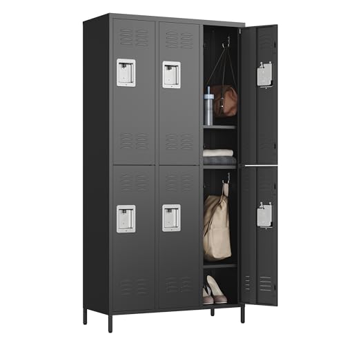 Metal Lockers for Employees (6 Door / Black)