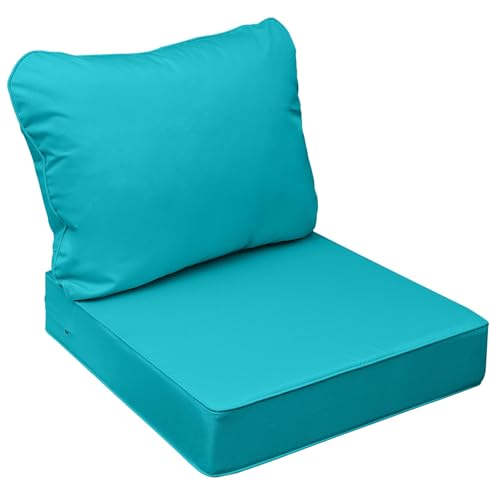 Outdoor Chair Cushions (Turquoise Blue / 22"x22"x3" / 22"x17")