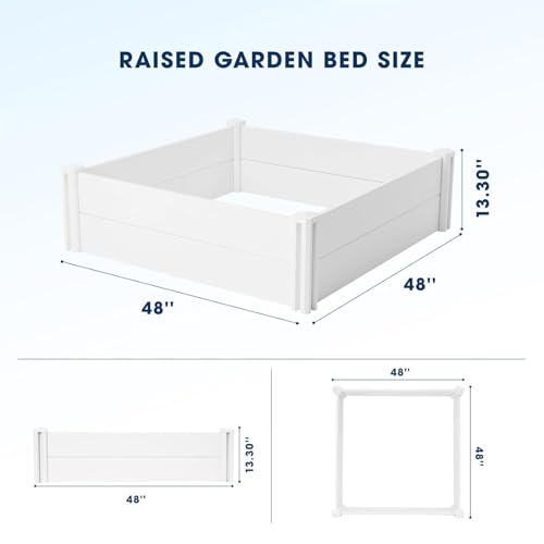 4x4x1ft Vinyl Raised Garden Bed (White / 4x4x1FT)