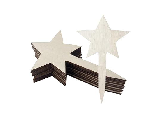 100 Pcs Wood Plant Labels (Star)