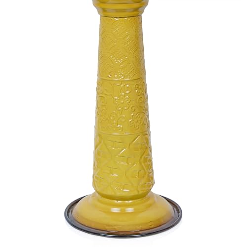 ORS112YL Vintage Metal Pedestal Birdbath with Stand (Yellow)