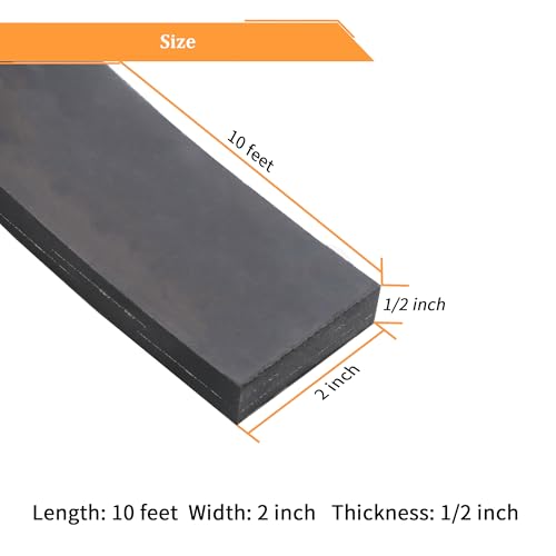 Reinforced Adhesive Solid Rubber Strips Cloth Inserted (2" x 10' / .500" thick(Adhesive）)