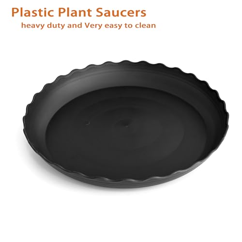 2 Pack of 22 inch Plant Saucer Plant Tray (22" (2 pack) / Black)