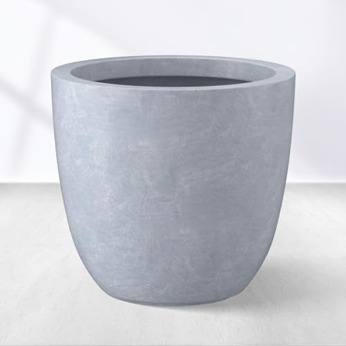Blue Gray Concrete Planter 14" Dia All