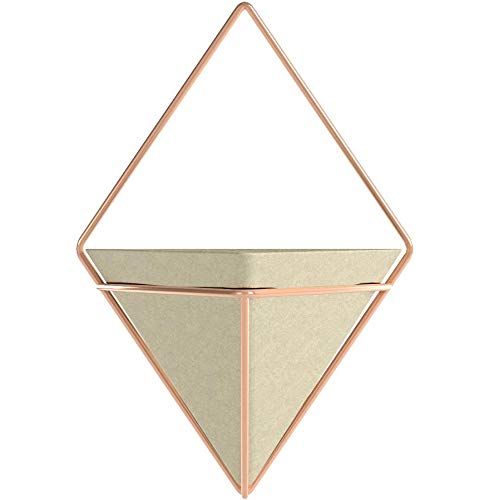Trigg Hanging Planter Vase Wall Decor (Grey/Copper / Small)