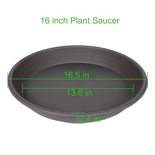 2 Pack of 16 inch Plant Saucer (16" (2 pack) / Brown)