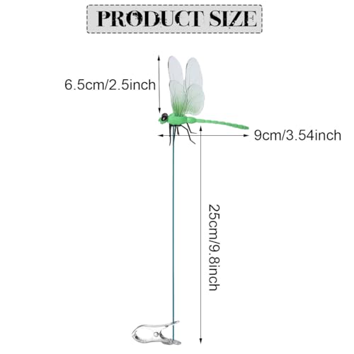 20 PCS 3D Dragonfly Clips Colorful Hat Clip Fake Dragonfly Garden Decor for Patio Outdoor Indoor (20 Count)
