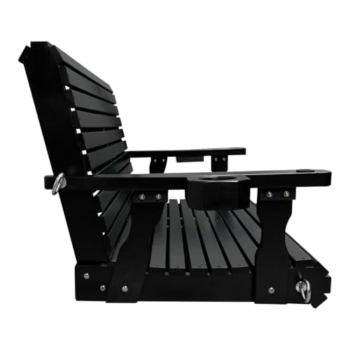 Wooden Porch Swing 2 (Iron Black / 4 FT Extra Large)