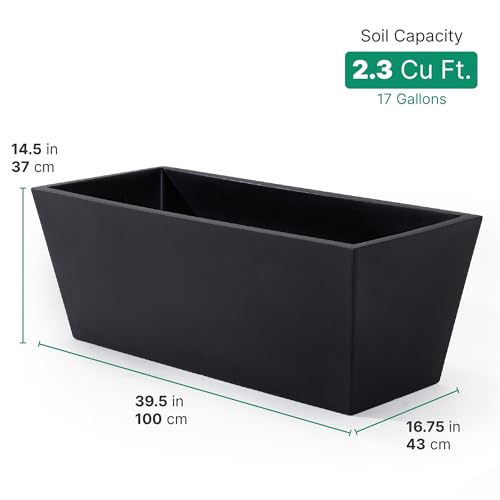 Tremont Trough Planter 2 (Onyx Black / 2-Pack / Trough)