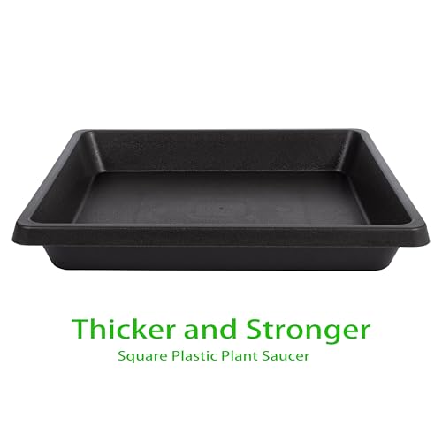 Square Plant Saucer 8 Inch 4 Pack (8"(4Pack) / Brown)