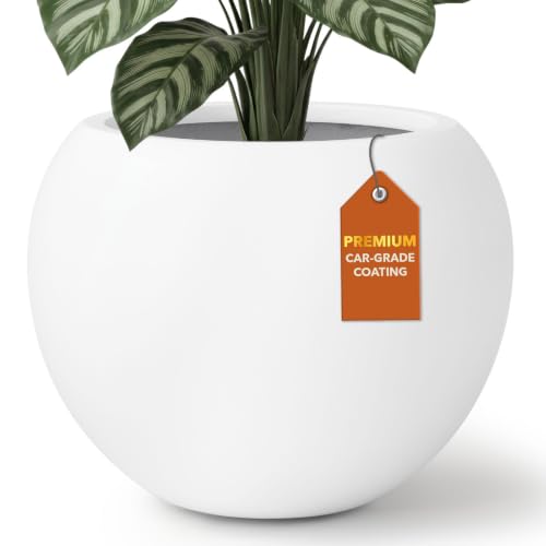 16" Dia Premium Globo Fiberstone Outdoor Planter