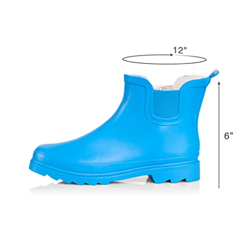 Women's Waterproof Ankle Rain Boots (9 / Blue)
